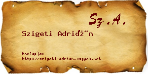 Szigeti Adrián névjegykártya